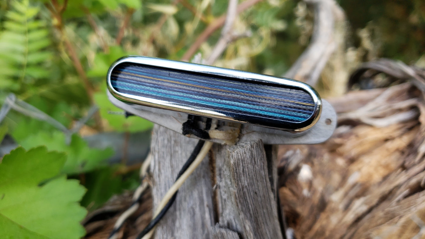 "Sugar Tone Series" Boutique Hand Wound Telecaster Neck Pickup - Blue Stripe