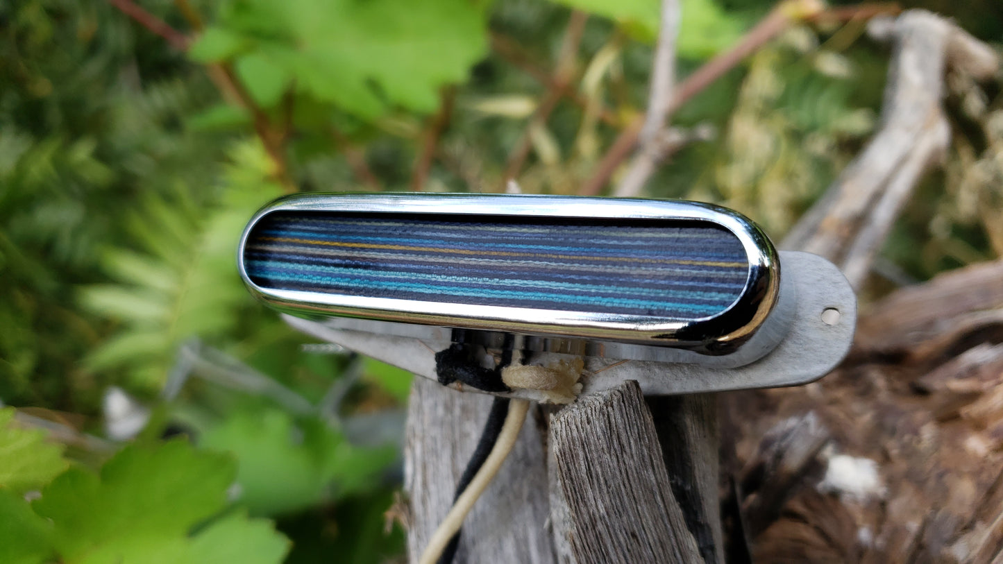 "Sugar Tone Series" Boutique Hand Wound Telecaster Neck Pickup - Blue Stripe