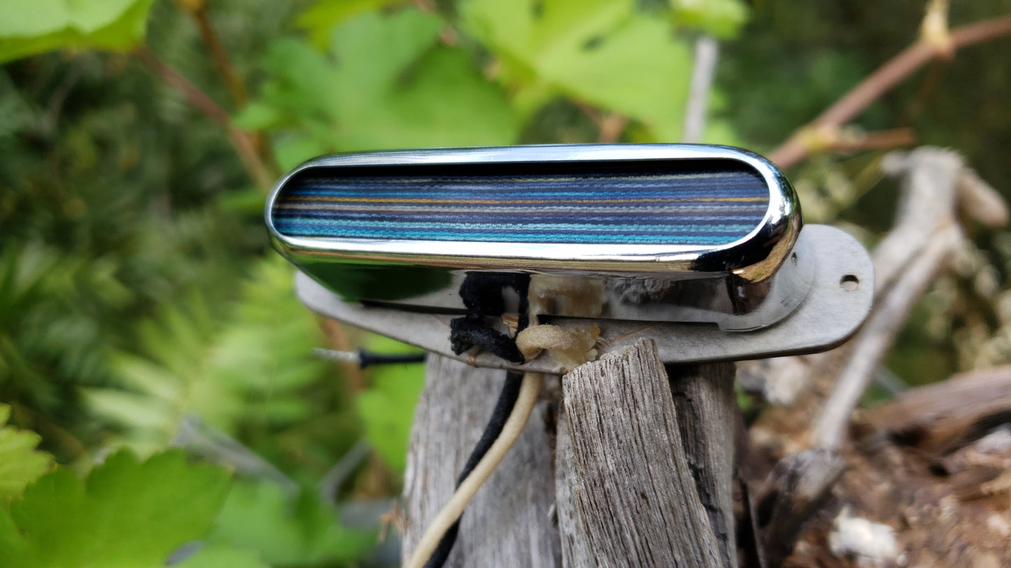 "Sugar Tone Series" Boutique Hand Wound Telecaster Neck Pickup - Blue Stripe