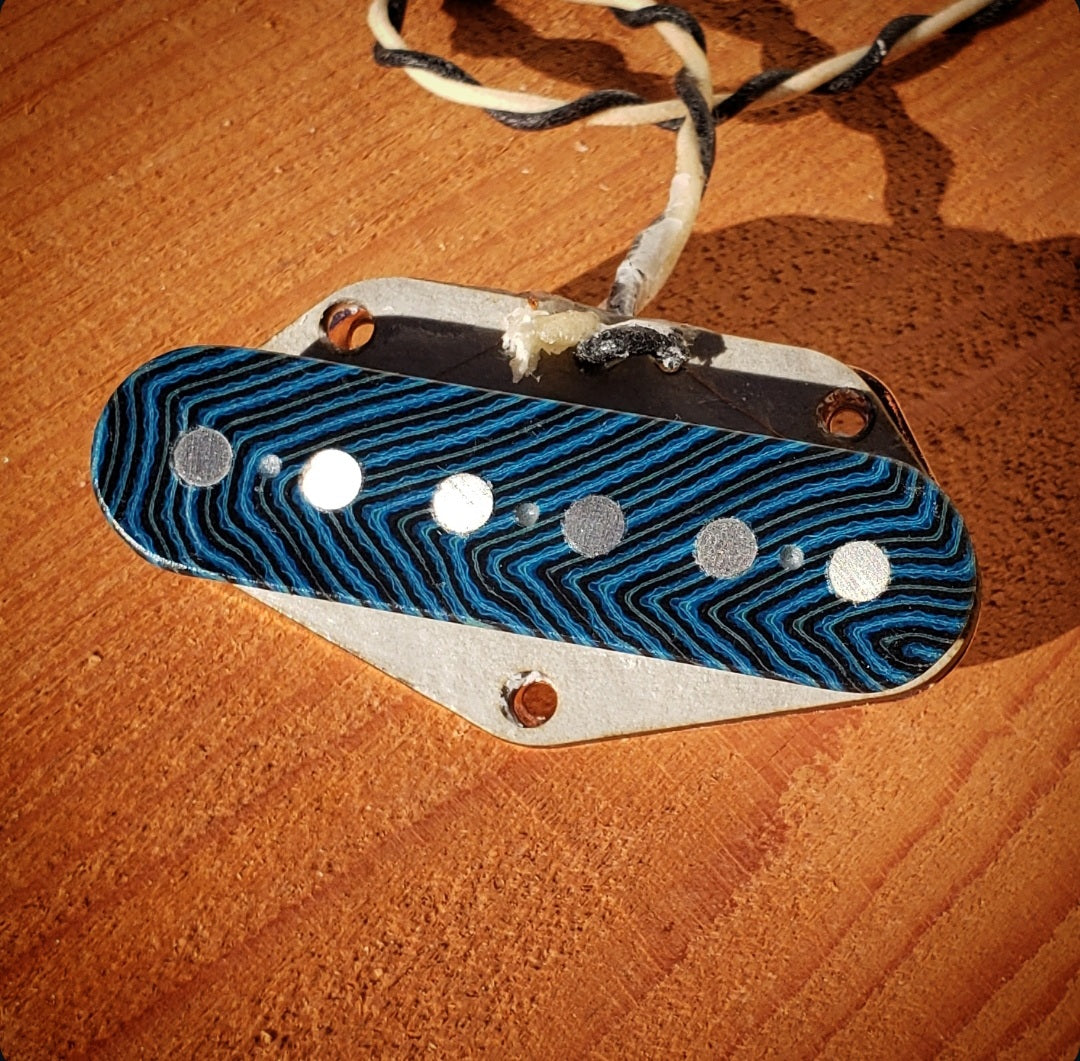 Sugar Tone Telecaster Bridge Pickup  "Herringbone Blue Vintage Wind" | Output: 6.47k Ohm