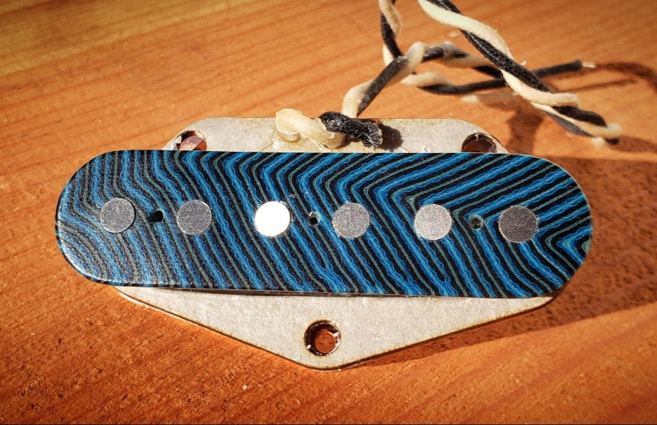 Sugar Tone Telecaster Bridge Pickup "Herringbone Blue" | Output: 9.45k